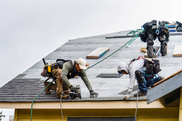 Professional Gutter Installation technician working in South Fork, PA